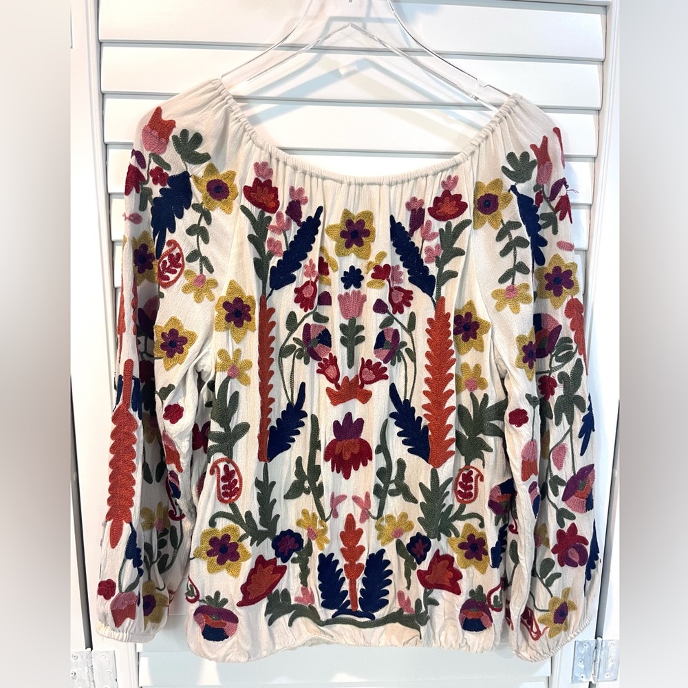 Soft Surroundings Banjara Gypsy Boho Peasant Top Sz M - Picture 8 of 13